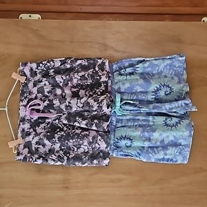 KOOLABURRA BY UGG SET OF 2 SHORTS, TIE DYE WITH POCKETS, SIZE S,  NWOT